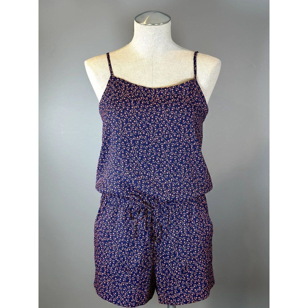 LOFT NWT Anchor Print Romper in Navy Size XS